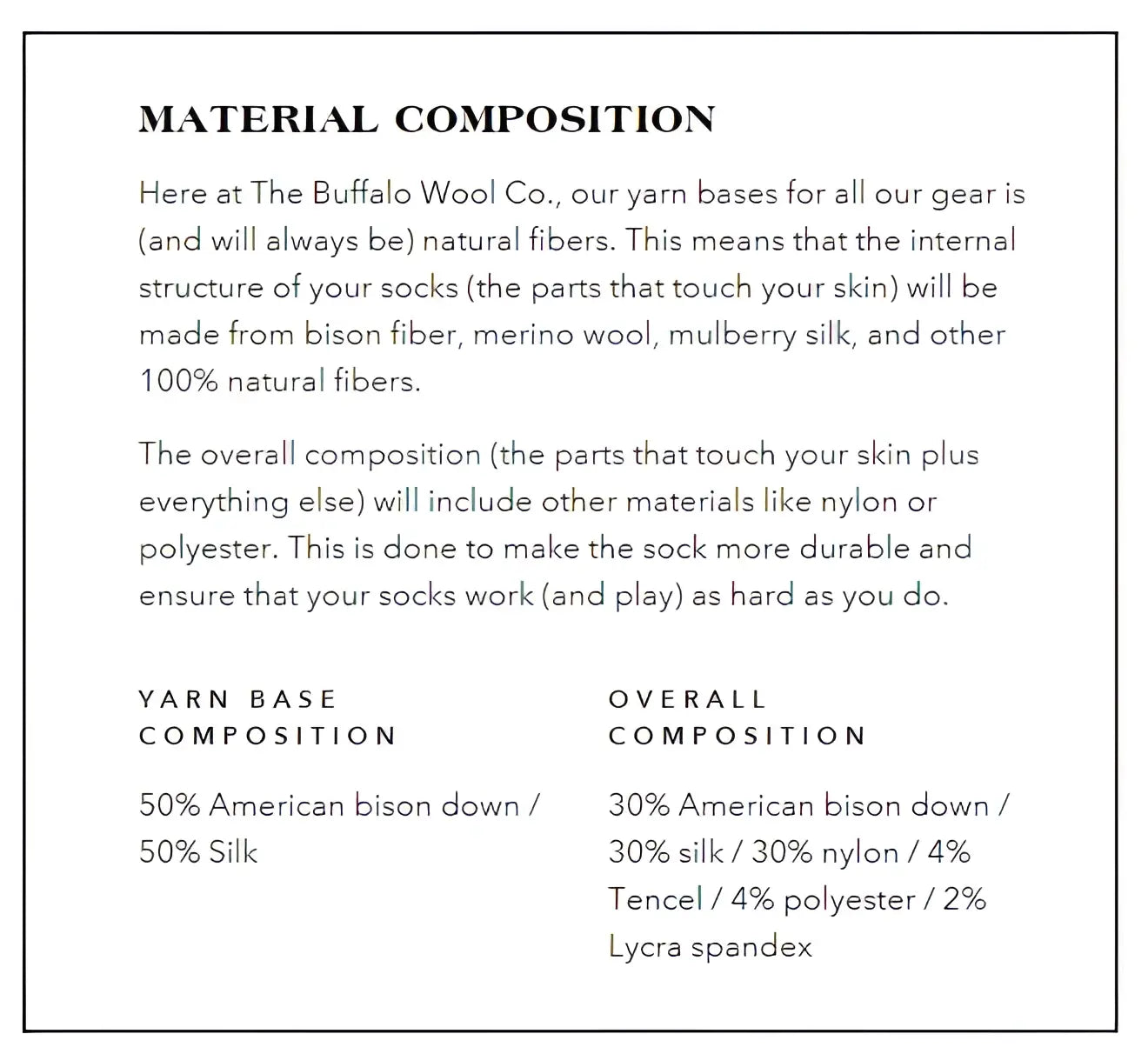 The Buffalo Wool Co. Pro Gear crew socks for barefoot shoes