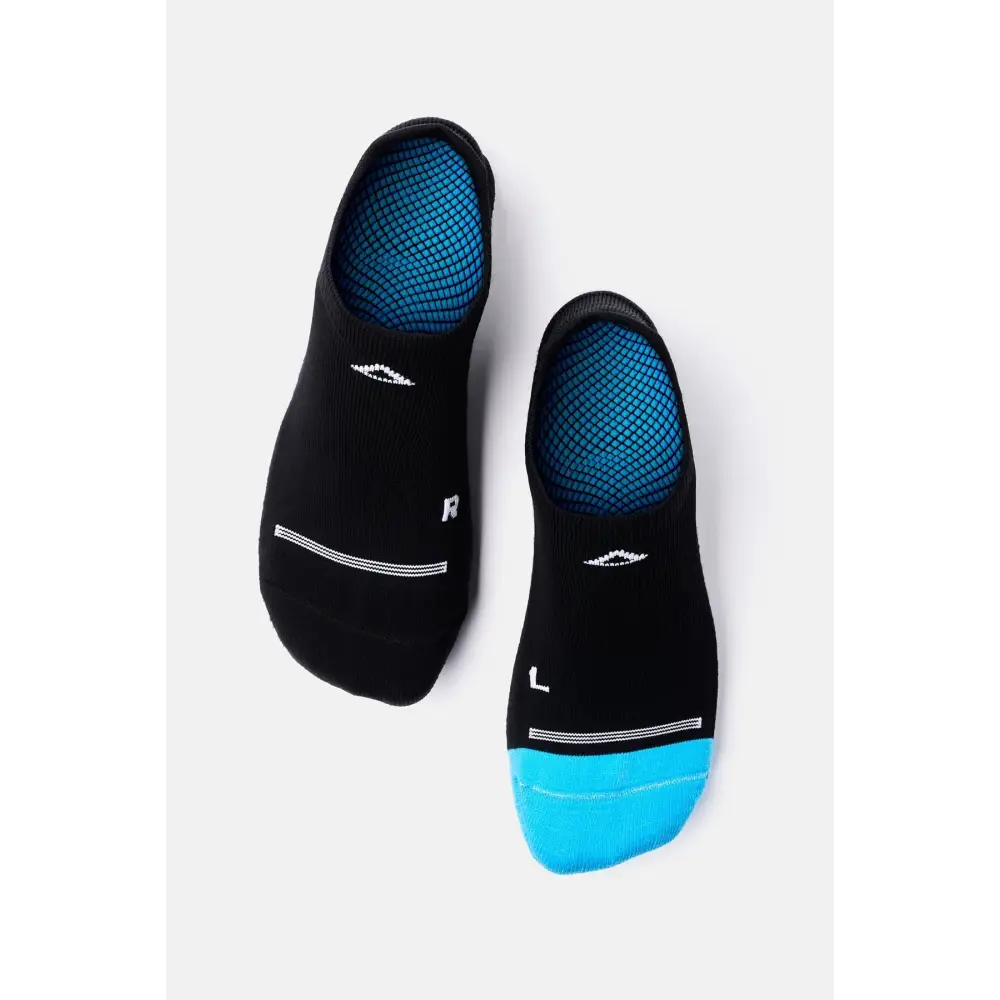 Naboso recovery sock in black blue water shoes with white accents