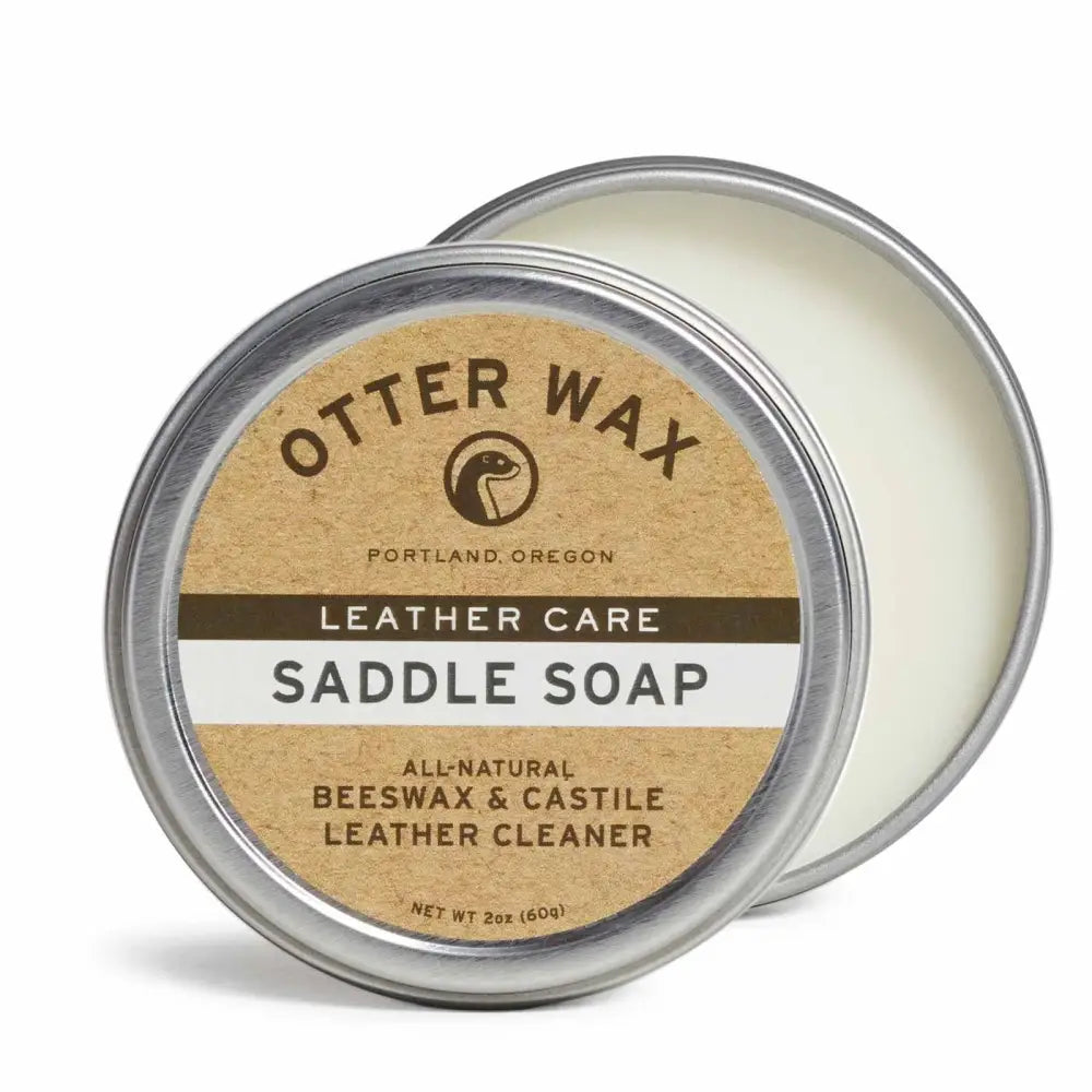 Otter Wax Saddle Soap Tin for Gentle Leather Cleaning