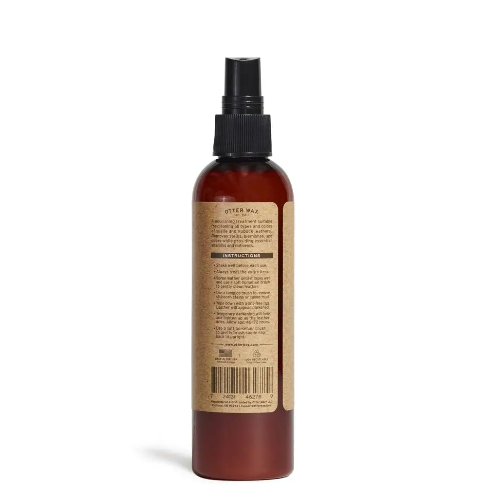 Amber Suede Cleaner spray bottle with black pump and label