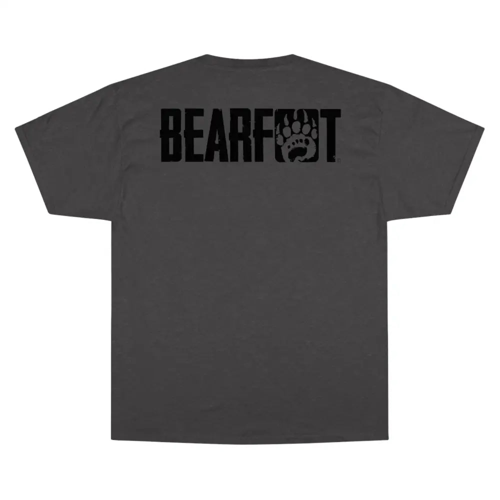 Charcoal gray oversized cotton t-shirt with bearfoot paw print design