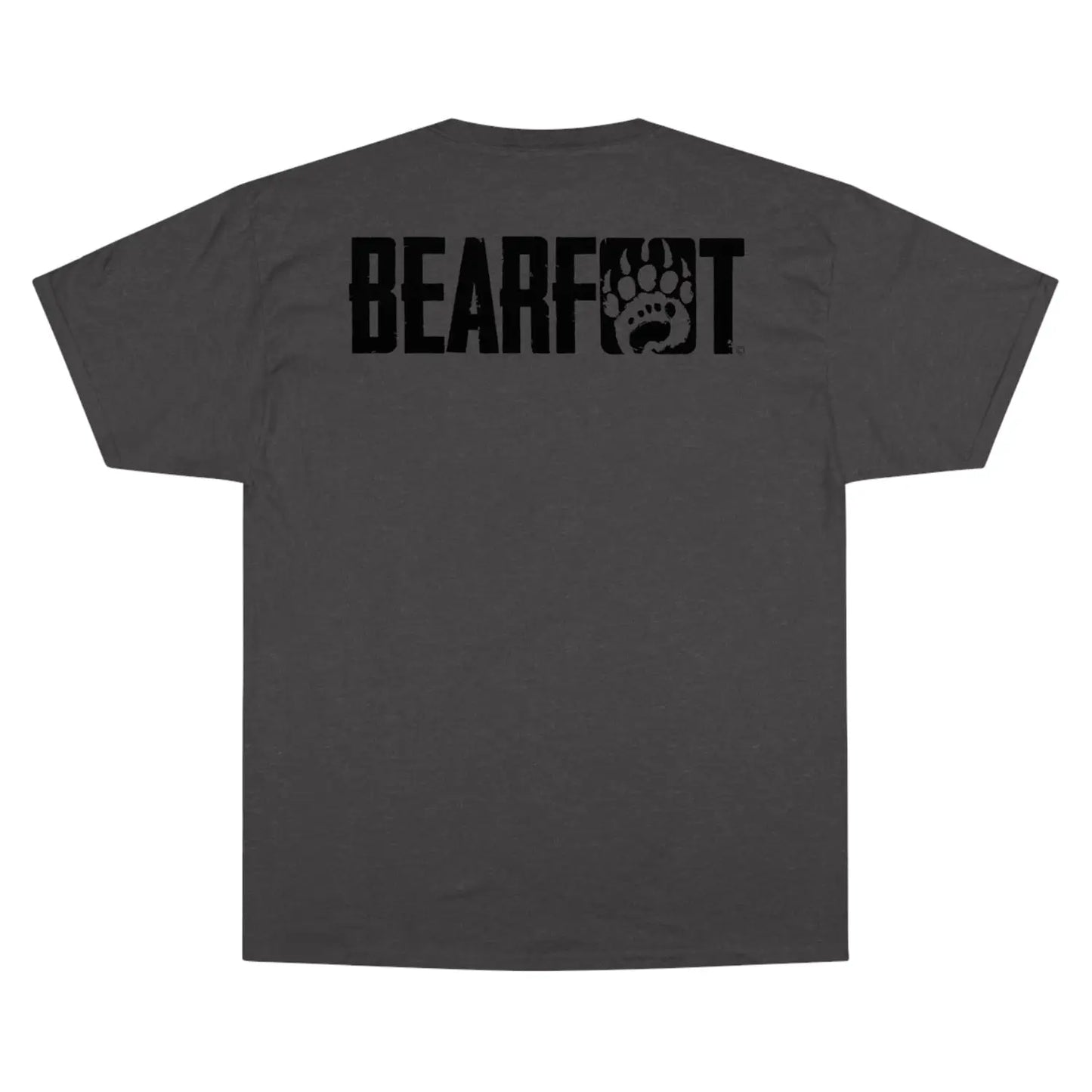 Charcoal gray oversized cotton t-shirt with bearfoot paw print design