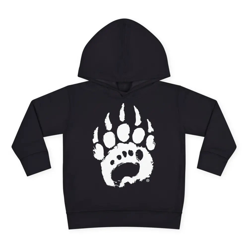 Toddler black bear paw print hoodie in polyester medium fabric