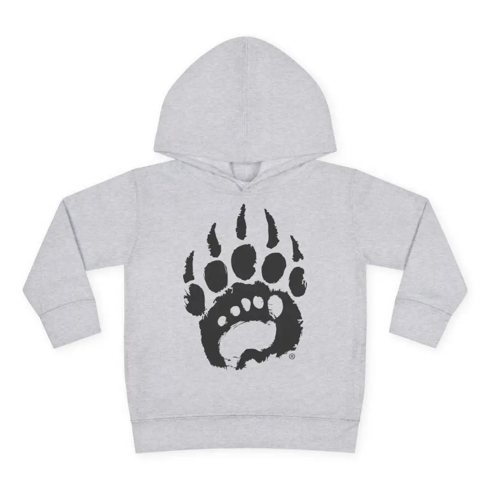 Gray bear paw print toddler hoodie with polyester medium fabric