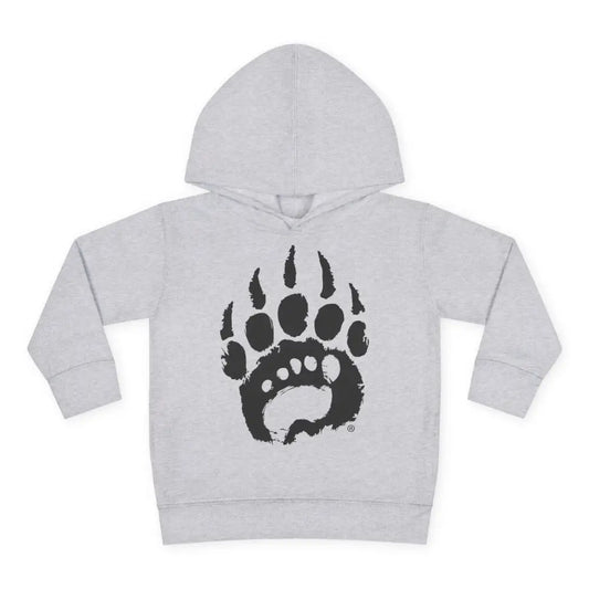 Gray bear paw print toddler hoodie with polyester medium fabric