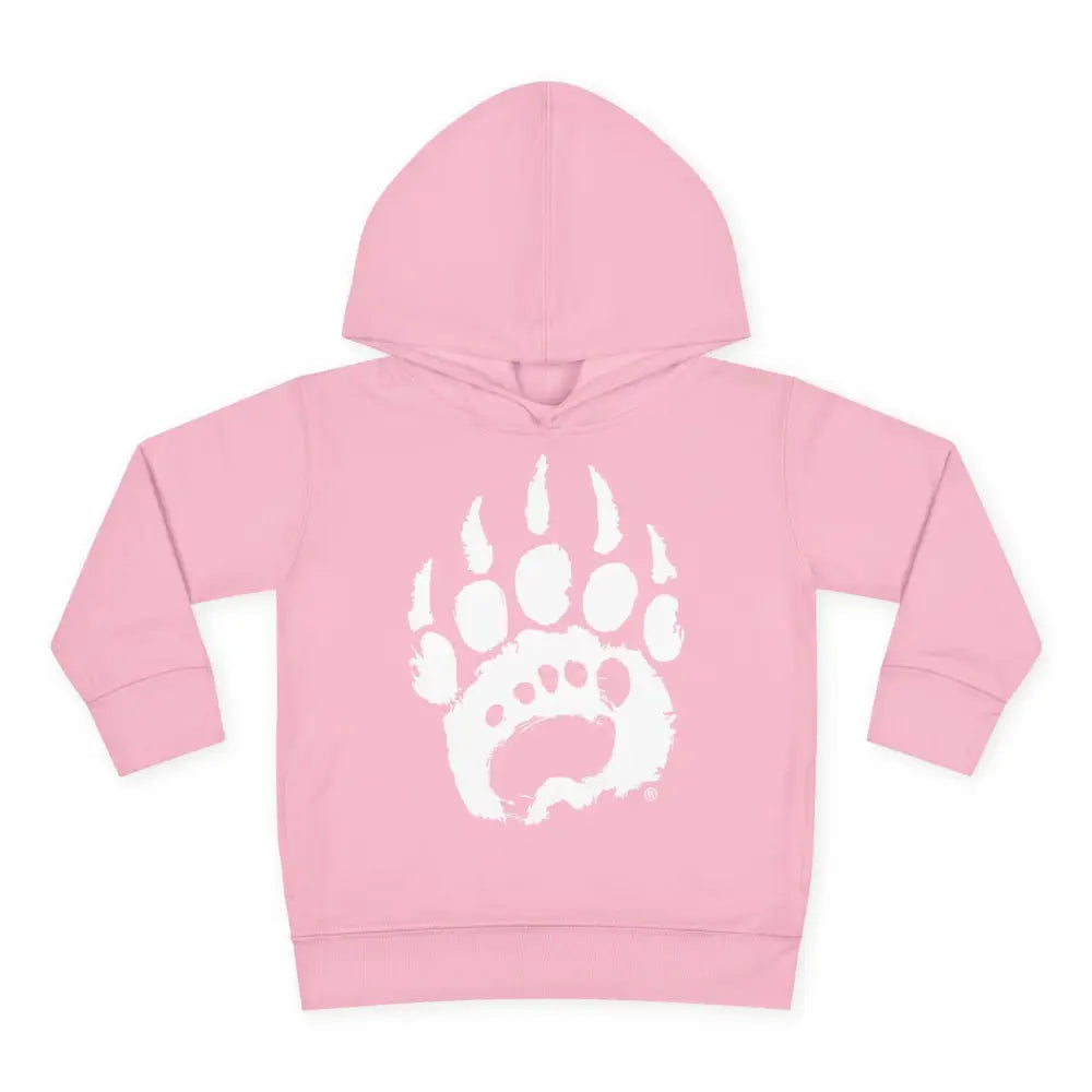 Toddler pink bear paw print hoodie with polyester medium fabric
