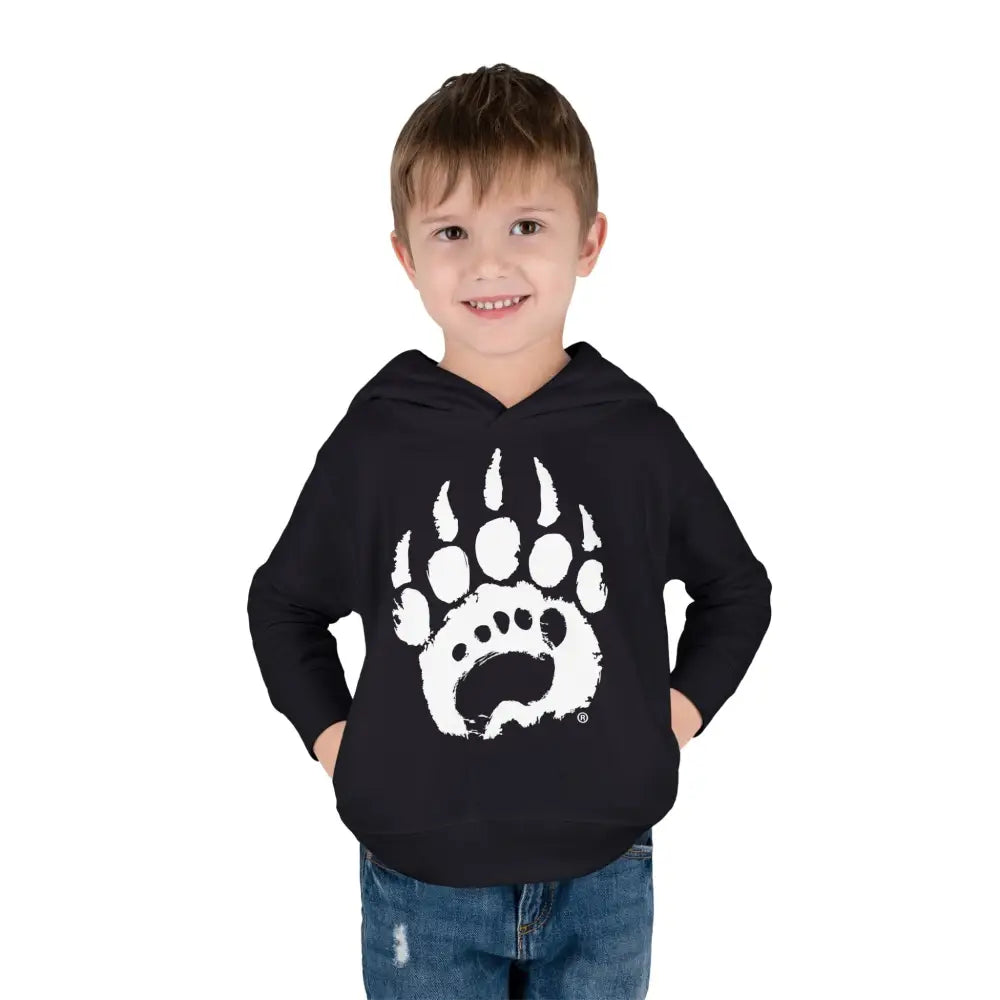 Toddler black bear paw print hoodie in polyester medium fabric