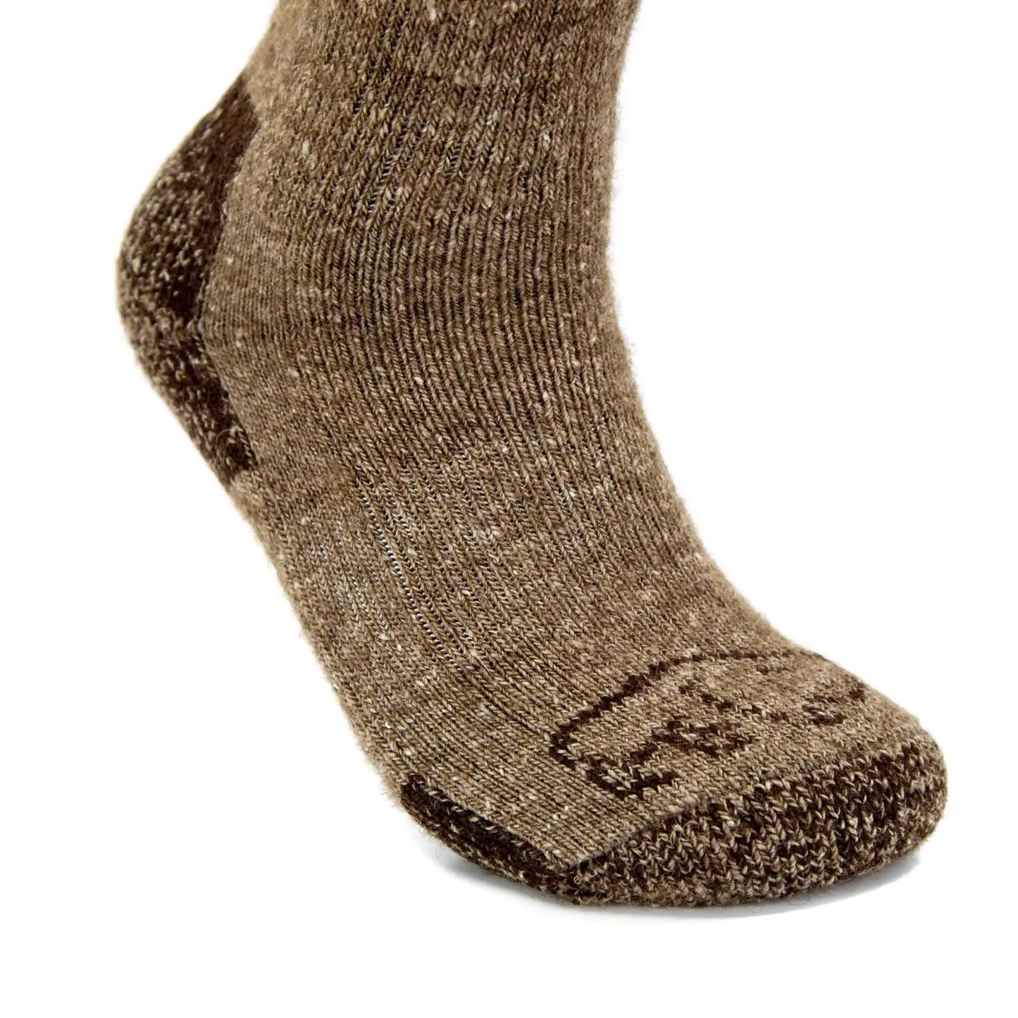 Trekker Advantage Gear boot socks with brown heathered knit, reinforced toe and heel