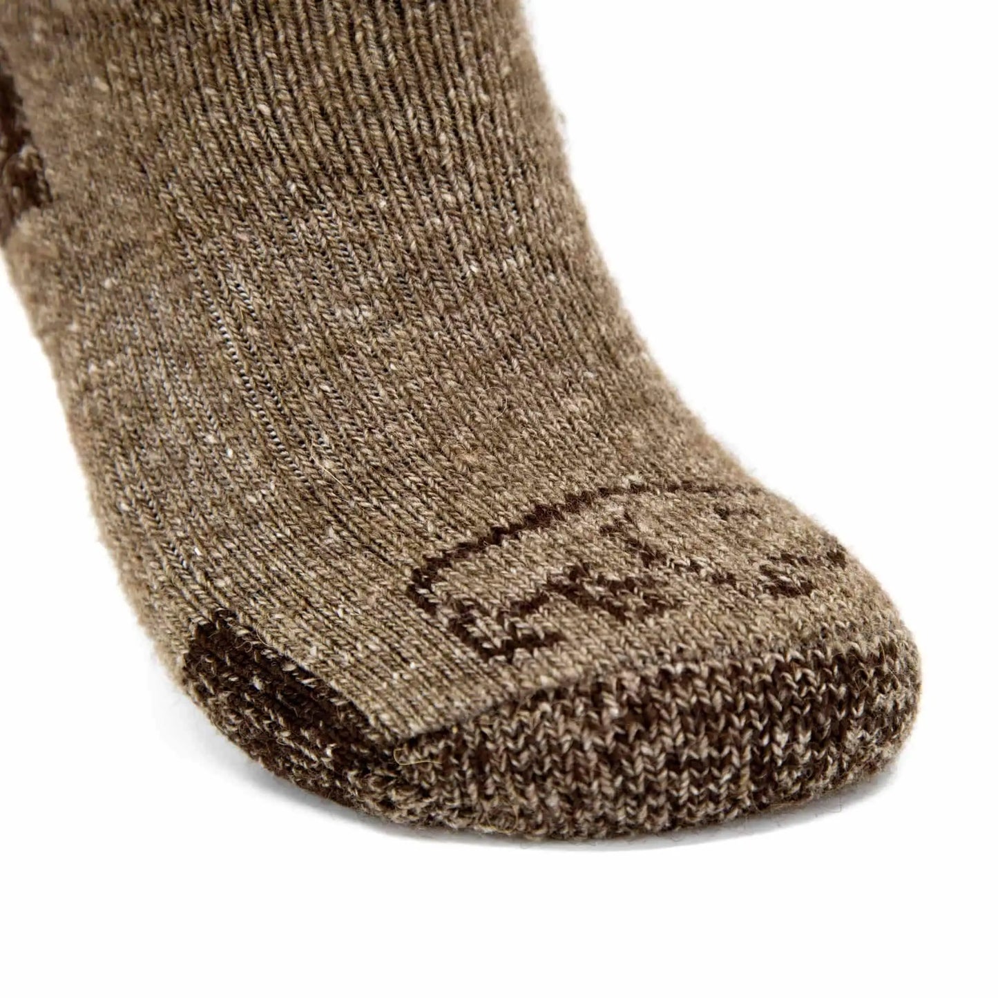 Trekker Advantage Gear Boot Socks: brown knit with reinforced toe heel