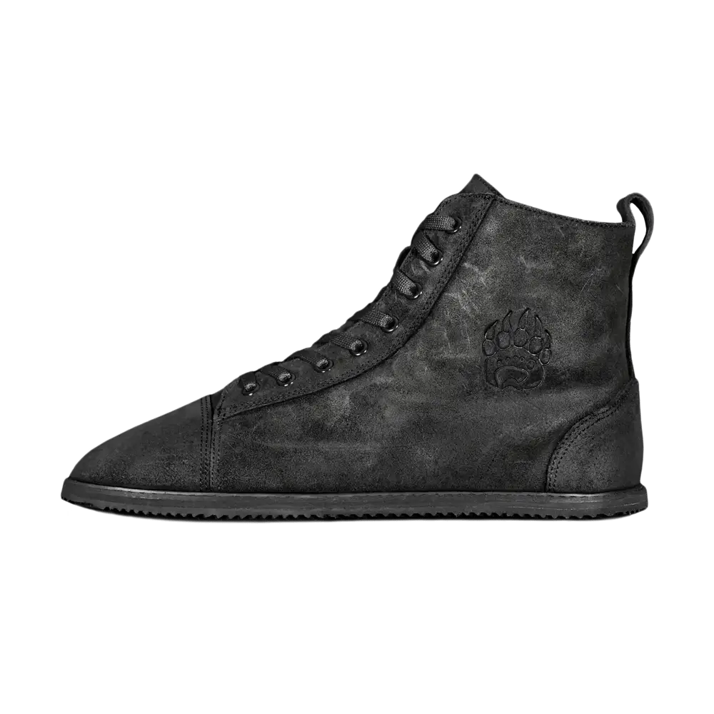 Ursidae Blackout lightweight barefoot boot with embossed paw print