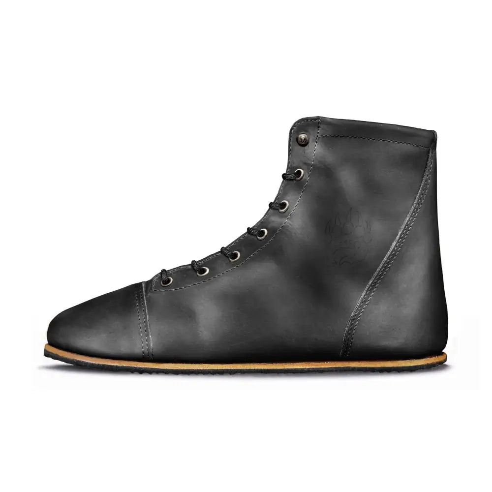 Ursidae-Patriot Dark Horse lightweight barefoot boot in black leather