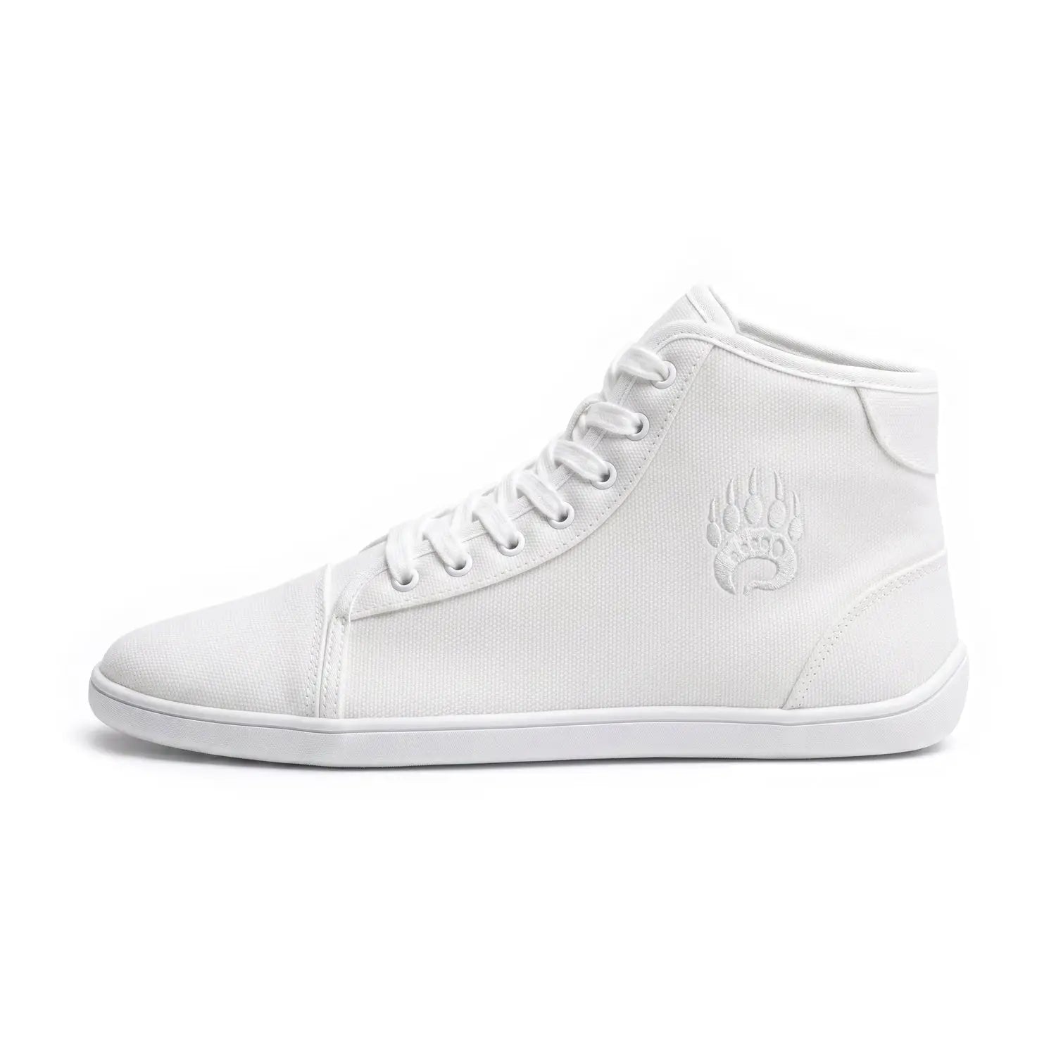 Ursus chtg2 arctic white high-top sneaker with canvas upper, embossed paw print logo, minimalist design ensures durability
