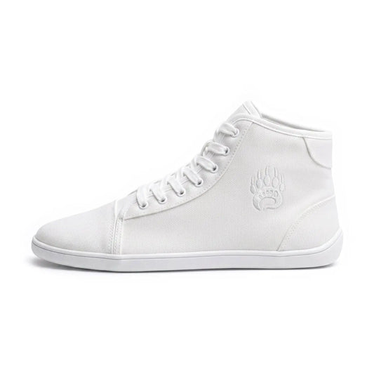 Ursus chtg2 arctic white high-top sneaker with canvas upper, embossed paw print logo, minimalist design ensures durability