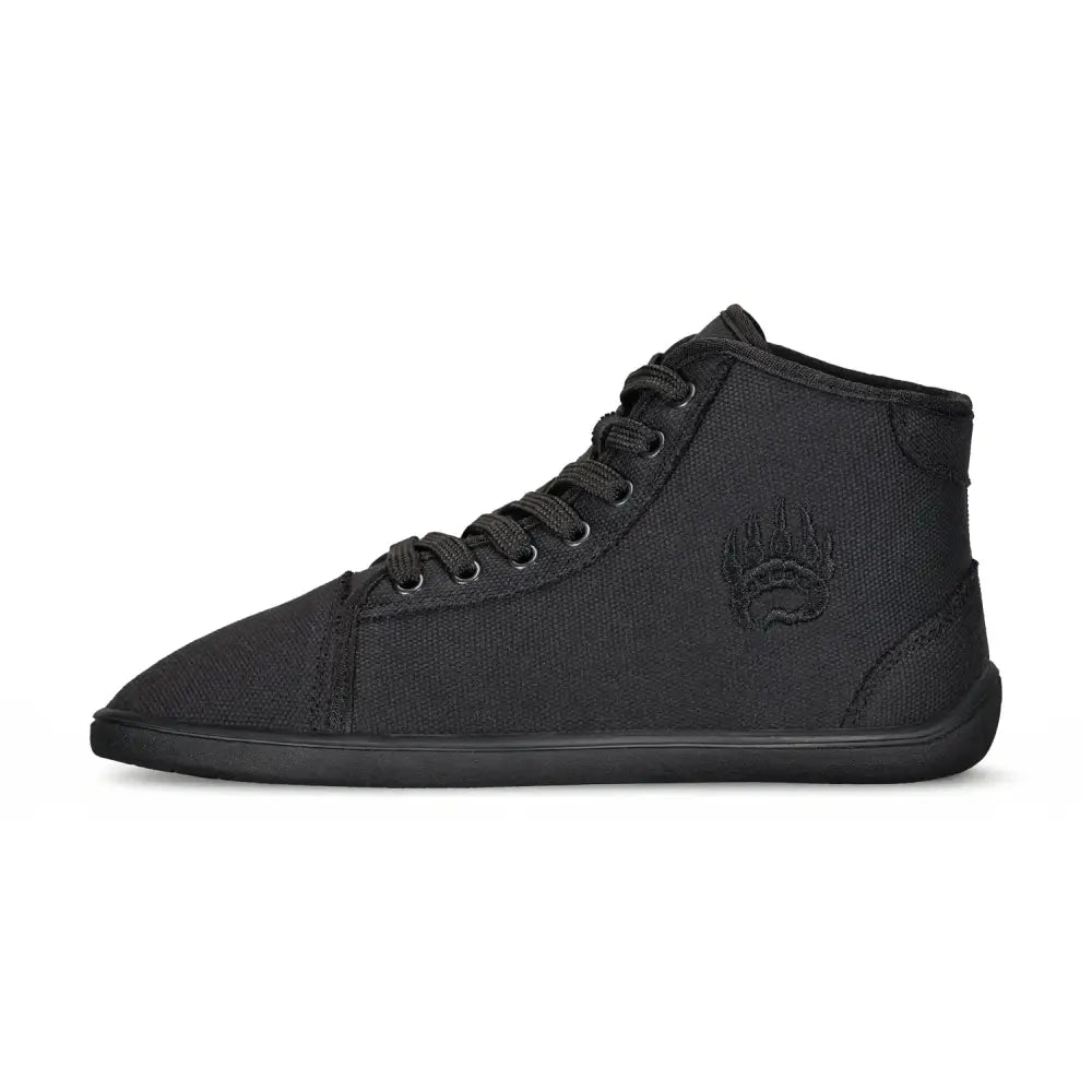 Ursus CHTG2 black barefoot shoe with zero-drop sole and crocodile logo