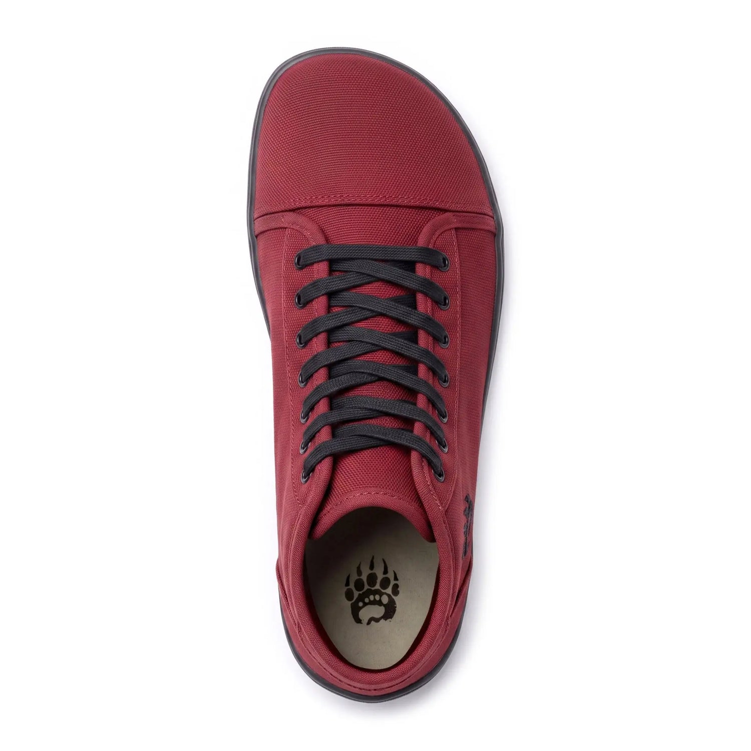 Ursus chtg2 barefoot sneaker in blood moon red canvas with black laces and wide toe box for natural movement
