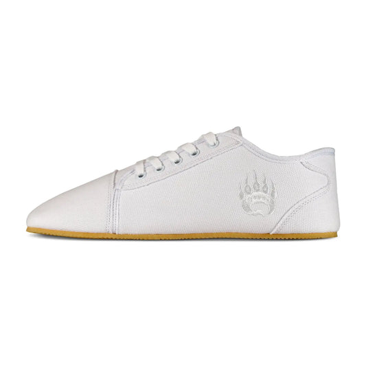 Ursus CLTG1 Arctic White minimalist shoe with bear paw print
