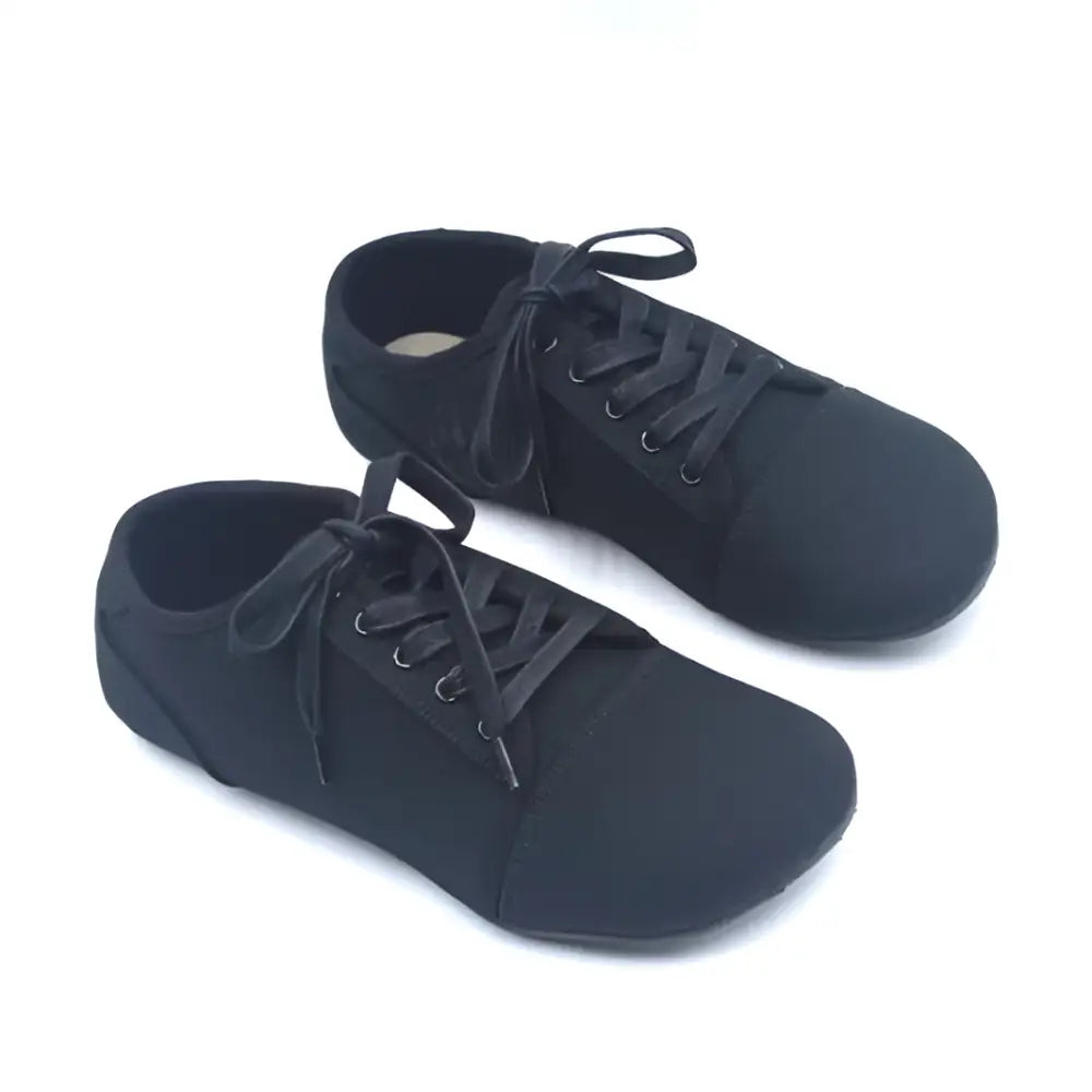 Ursus CLTG1 black canvas lace-up barefoot dance shoes for strength training