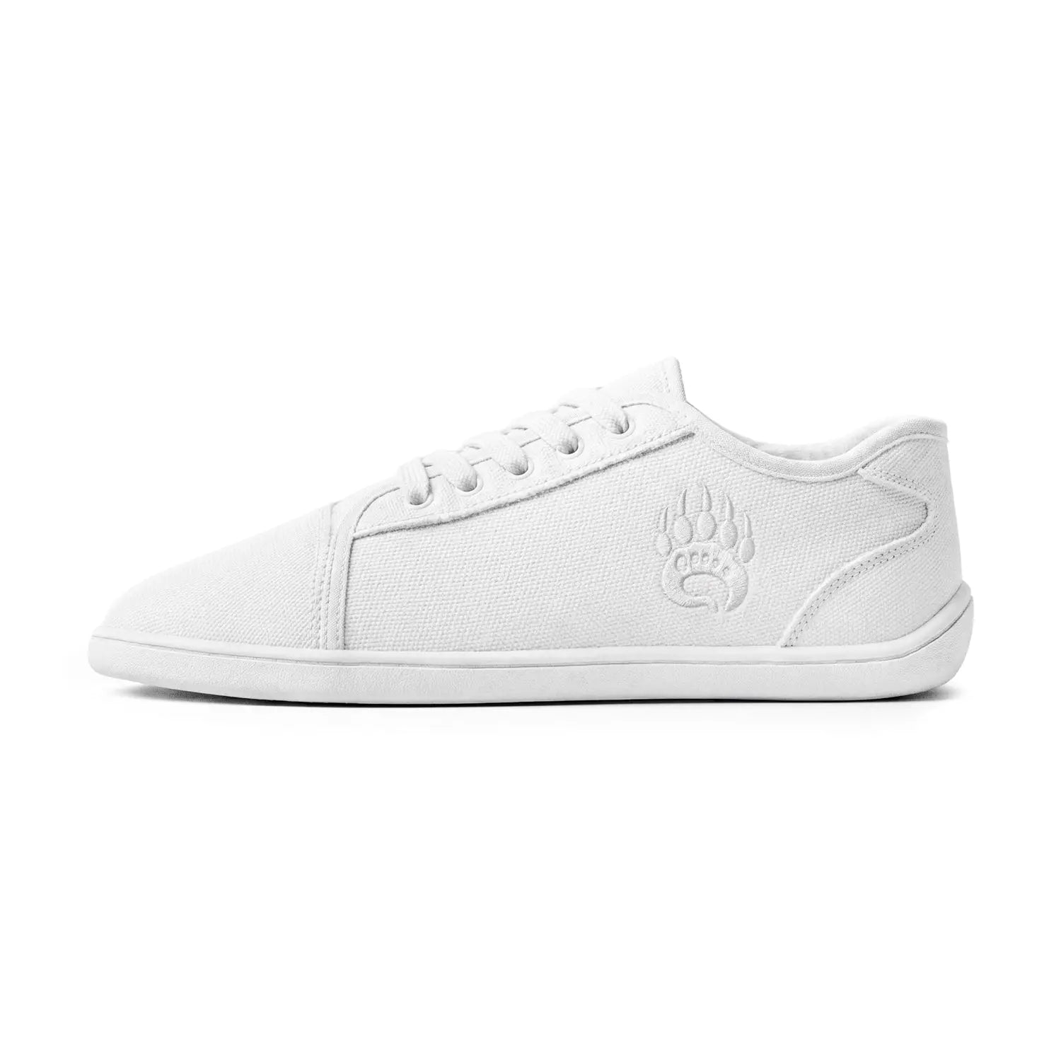 Ursus cltg2 arctic white canvas low-top barefoot shoe with embossed paw print logo ideal for strength training