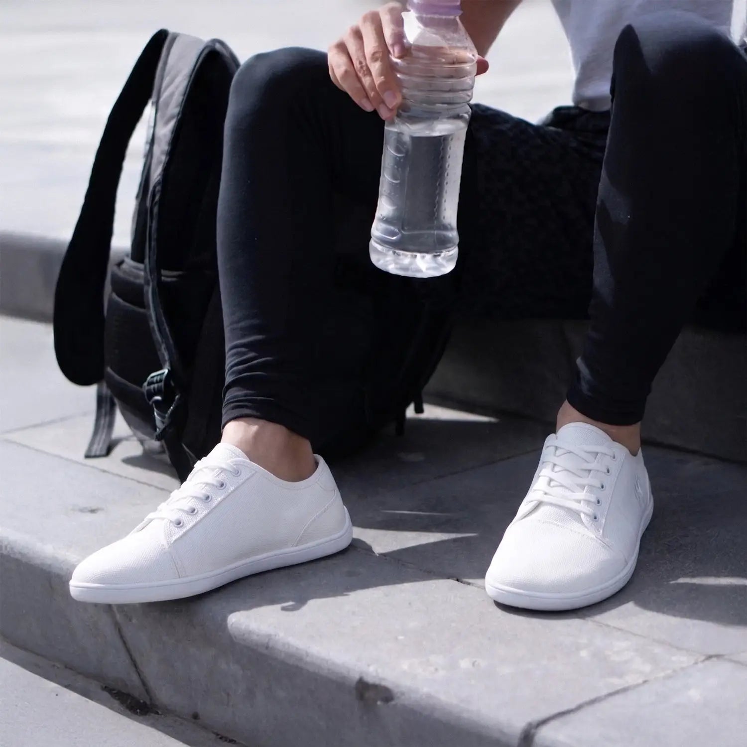 Ursus cltg2 arctic white canvas barefoot shoe with white laces and minimalist design ideal for strength training