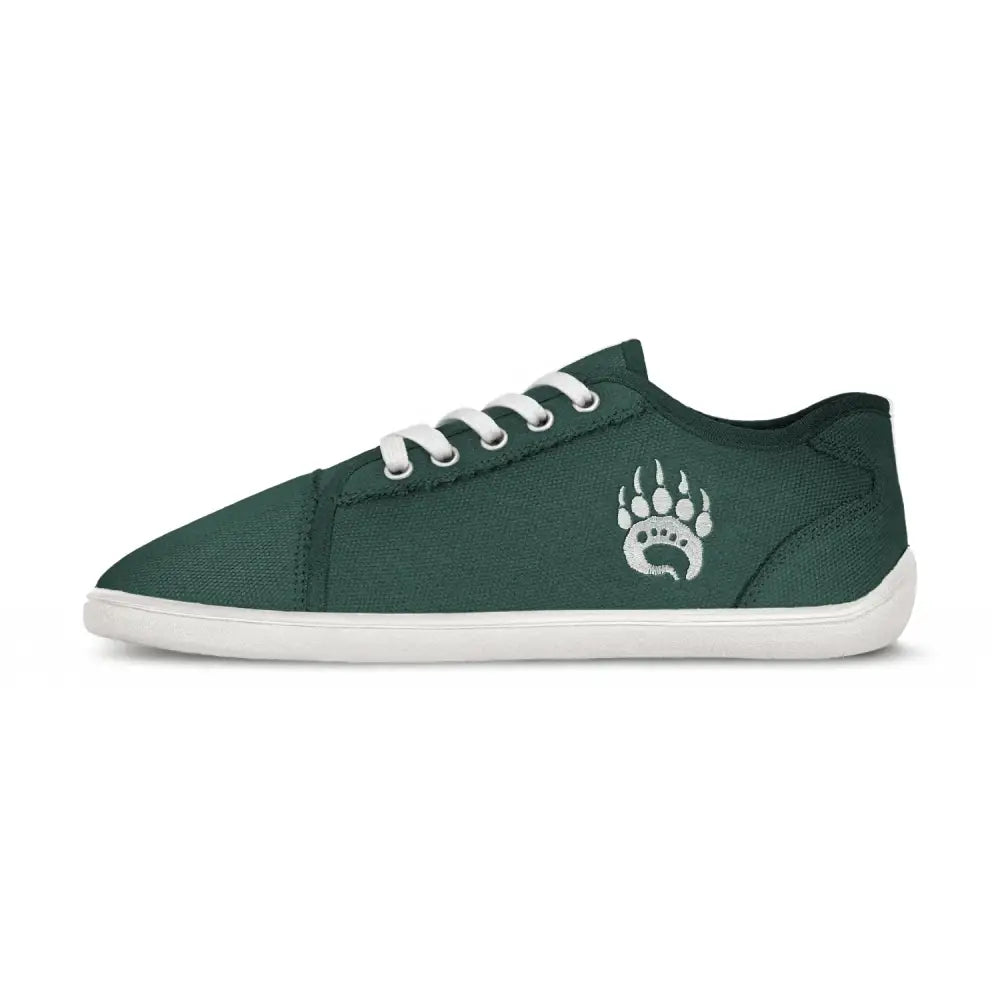 Ursus CLTG2 varsity green barefoot shoe with white laces and paw logo