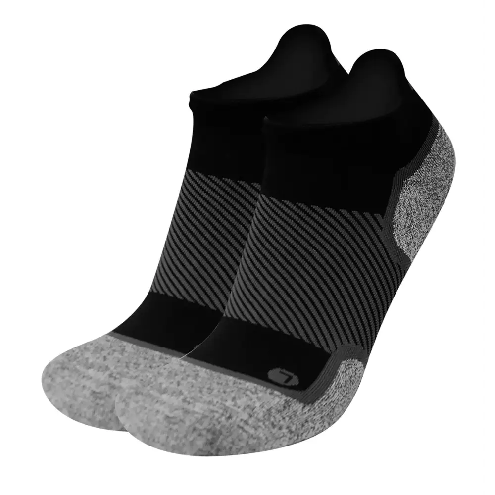 Black and gray Wide Wellness Performance Socks with cushioned heel and toe